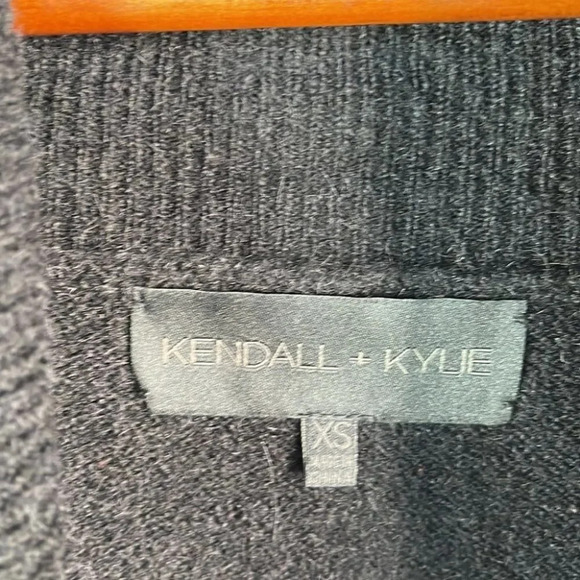 KENDALL & KYLIE Mohair Wool Blend Sweater Cowl Neck Black Off The Shoulder XS - Picture 7 of 11
